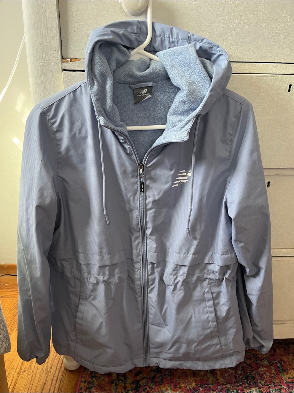 New Balance Pale Blue Hooded Windbreaker Jacket